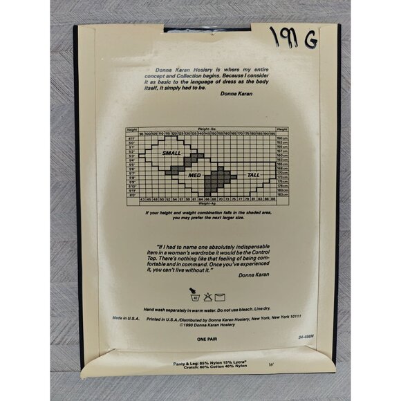 Vintage Donna Karan Sheer Satin Control Top Hosiery Size Medium Midnight Navy - Picture 3 of 3